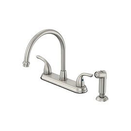 Oakbrook Pacifica Two Handle Brushed Nickel Kitchen Faucet Side Sprayer Included - Total Qty: 1