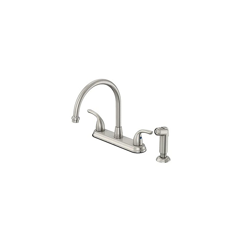 Oakbrook Pacifica Two Handle Brushed Nickel Kitchen Faucet Side Sprayer