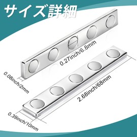 MAGXCENE 4pcs 68x10x2mm Neodymium Magnets Unbreakable Strong Magnet Rectangle Magnet with Double Sided Tape Built-in 5 Strong Round Magnets Neodymium Magnets Super Strong Stick Magnets and Office Tool