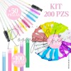 50 Pares Parches 50 Cepillos Glitter 100 Microbrush Pestañas