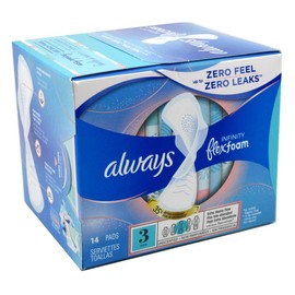 Always Pads Size 3 Infinity With Flex Foam (14 Count) Extra Heavy Flow (Pack of 3)