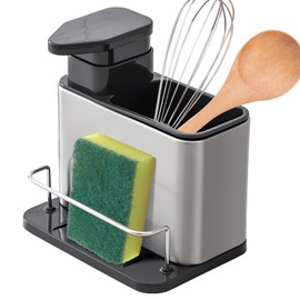CSZWZYMXZG Dispensador de Jabón Cocina,Fregadero Organizador de Accesorios de Cocina 3 en 1, Jaboneras para Cocina de Resistente y Duradero,Ideal para Organizador de Cocina.