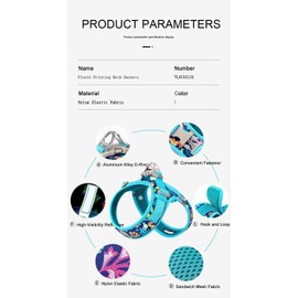 WINHYEPET Truelove Dog Harness Soft Mesh Reflective Breathable Step-In Dog Harness,Easy Adjustment Harness with Safety Buckle for Extra Small and Small Dogs, Vest Harness TLH3013(Flower Black,S)