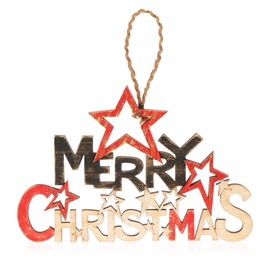 com-four® Hanging decoration Christmas - Wooden hanger with lettering - Wooden door sign Christmas - Hanger for doors, walls, windows (18.5x12.5cm)