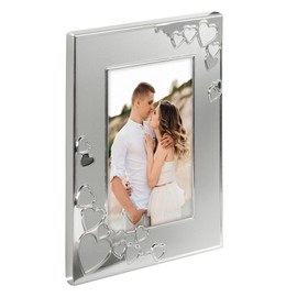 Hama Picture Frame 10 x 15 cm (Photo Frame, Portrait Frame, Portrait Format, Landscape Format, for Hanging, Standing, Stand, Picture Size 10 x 15 cm) Silver
