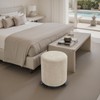 Get Set Style Ottoman with Wheels, Rolling Vanity Stool for