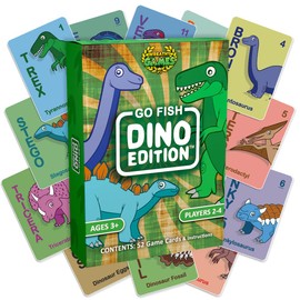 Wreathy Games - Go Fish - Dino Edition Card Game Deck - Ages 3 and up