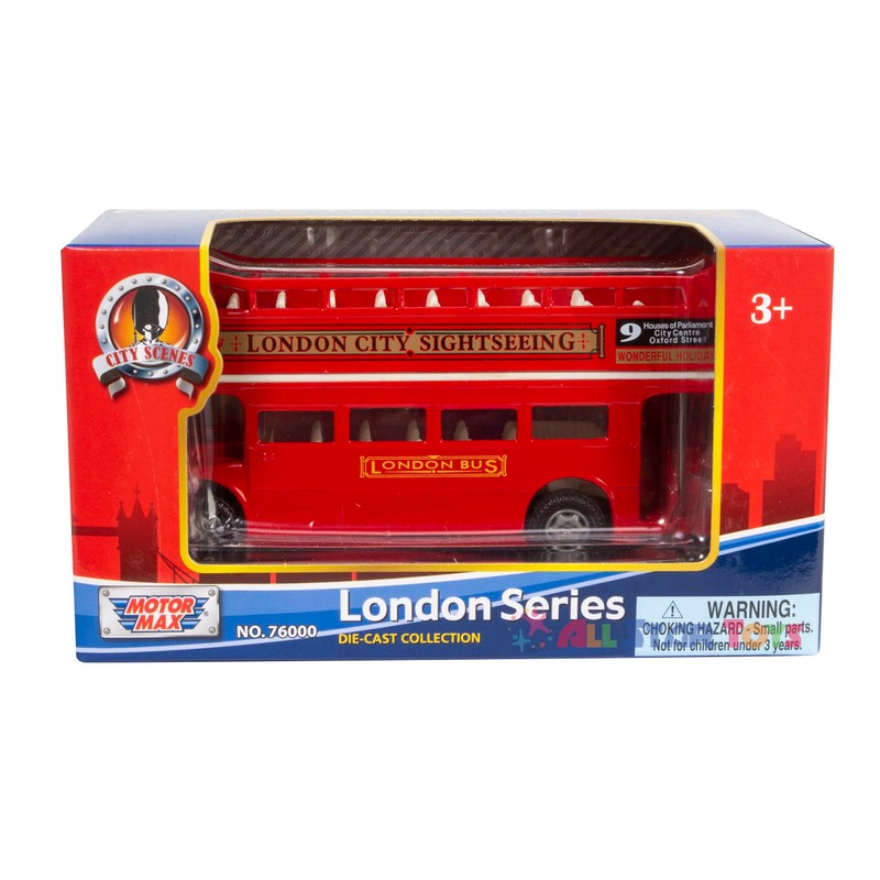 London Double Decker Bus Open Top, Red - Motormax 76008