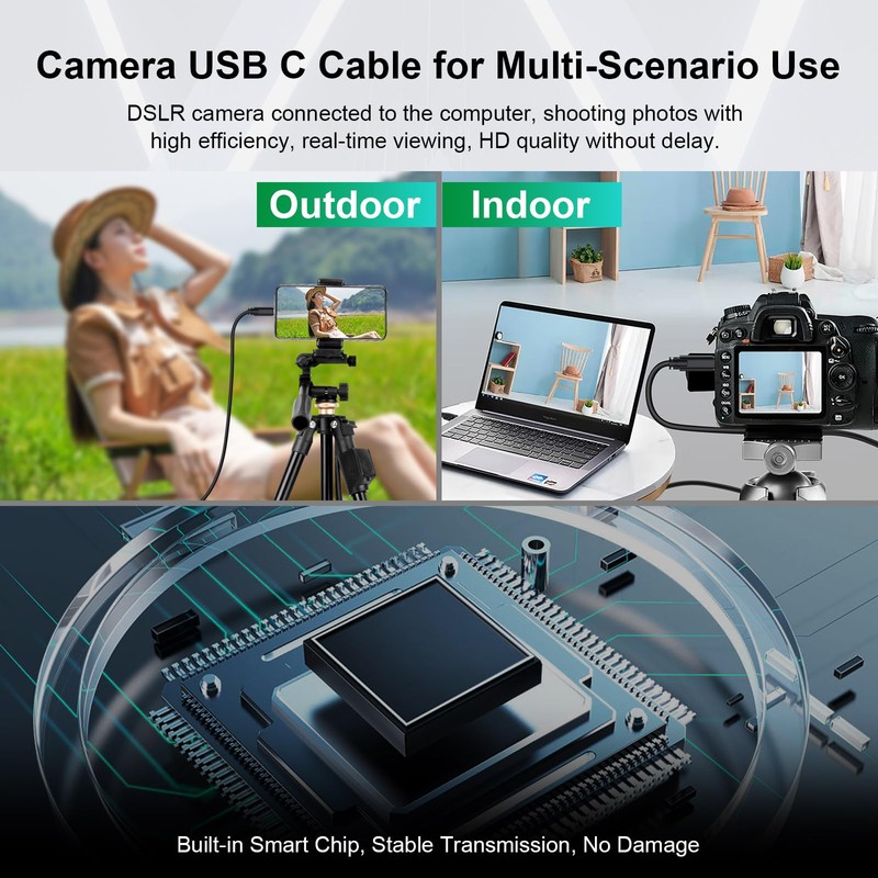 COOYA Camera Tethering Cable USB C to USB C 5Gbps