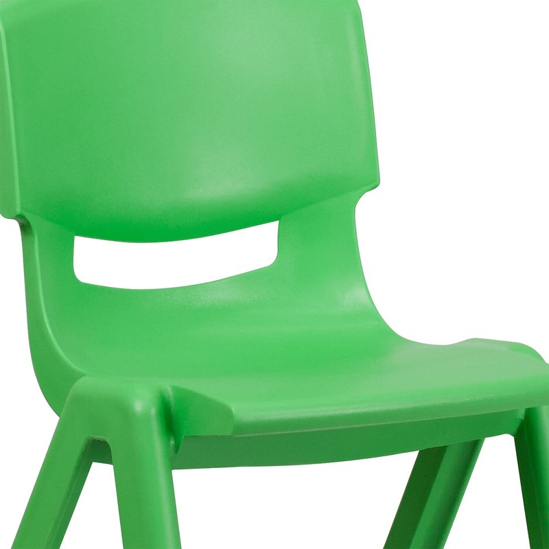 Flash Furniture 4 Pack Green Plastic Stackable School Chair with