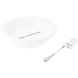Mud Pie Circa Pie Plate with Server, White/Silver, Plate 2.25"" x 11"" Dia., Server 10"""