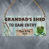 Grandad's Shed - Whimsical Tea Entry Wooden Plaque | A