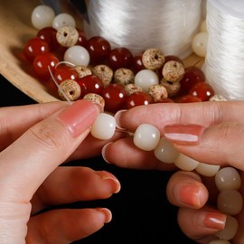 2 Pcs Bracelet String Elastic Cord Elastic String for Bracelet Making Black Stretch for Jewelry Necklace Craft Making Braided Hair Tie Pony Beads Toys (0.6mm 100m）