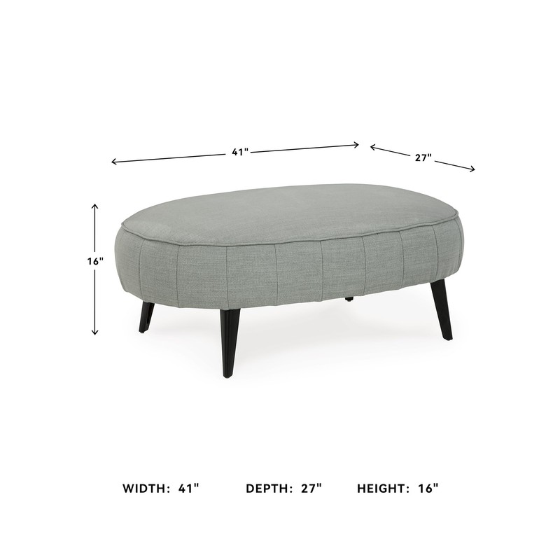 Signature Design by Ashley Hollyann Mid-Century Modern Oversized Ottoman, Gray