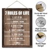 Inspirational Wood Art Signs, 7 Rules of Life Wall Art