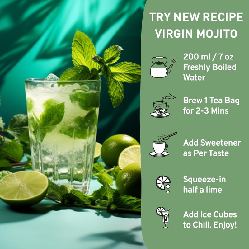 HANDPICK, Spearmint Tea Bags (100 Count) Non-GMO, 100% Pure Spearmint