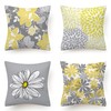 Bright Creations Cushion Covers Set of 4 Grey and Yellow