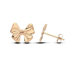 9ct Yellow Gold Bow Stud Earrings - UK Made