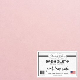 Cardstock Warehouse Pop Tone Pink Lemonade - 12 x 12" - 100 Lb. / 270 Gsm Matte Premium Cardstock Paper - 25 Sheets