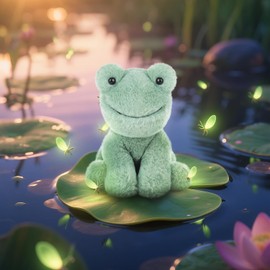 Apricot Lamb Soft Cuddly Green Plush Frog Stuffed Animal Perfect for Child - 8 Inches