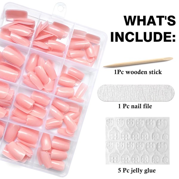 LoveOurHome LoveOurHome 240pc Nude Pink Press on Nails Medium Square