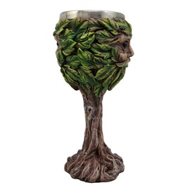 Ebros Whimsical Forest Spirit Greenman Deity Wine Goblet Chalice Cup 6oz