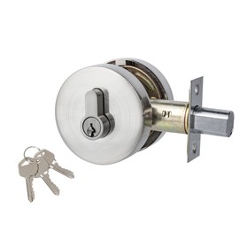 CozyBlock Contemporary Hidden Screw Style Entry Door Single Cylinder Deadbolt (Brushed Nickel Finish)