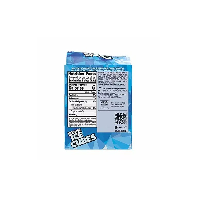 Ice Breakers Ice Cubes Sugar Free Chewing Gum Xylitol Peppermint
