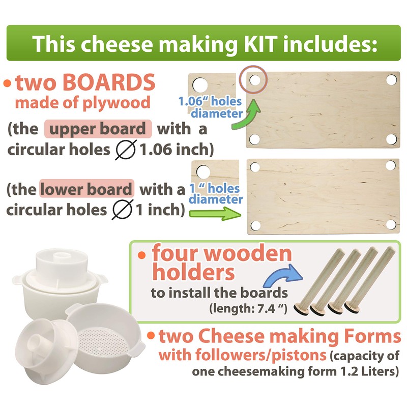 Wooden Cheese Press for Cheese Making Supplies 16 in Wooden