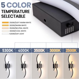 Vloitgol Black Bathroom Vanity Light Fixture, 26W 5CCT Dimmable Modern Led Bathroom Light Fixtures Over Mirror,24inch LED Vanity Lighting Bar for Bathrooms Restroom Restroom Mirror(Black)