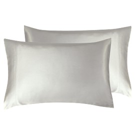 California Design Den - Silky Soft 100% Rayon from Bamboo Cases King Size, Set of 2 for Smooth Hair & Skin, Fits King Pillows, Silver Gray Pillow Covers