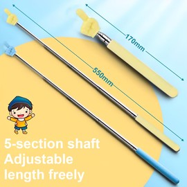 WUSJCOF 3 pcs Extendable Stainless Steel Pointer Stick for Teachers and Children, Telescopic and Retractable, Ideal for Classroom Personal Interaction