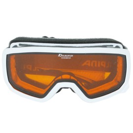 ALPINA SCARABEO JR. - Beschlagfreie, Extrem Robuste & Bruchsichere OTG Skibrille Mit 100% UV-Schutz Für Kinder, white, One Size