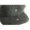Biddy Murphy, Wool Driving Cap Extended Brim Tweed Green Herringbone