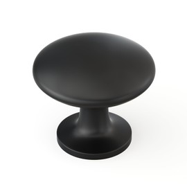 LONTAN 10 Pieces Black Door Knobs Drawer Knobs Zinc Alloy Cupboard Door Knob Black Cabinet Knobs Round Drawer Pulls Modern Cabinet Hardware LS6050BK