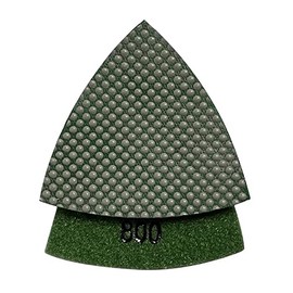 3" Triangular Diamond Grinding/Polishing Pads for Oscillating Multi-Tools, 3mm Segment Height, Resin-Embedded, 800 Grit
