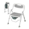 Foldable Shower Chair with Commode for Seniors, 400 lb, Gray