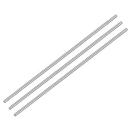 QUARKZMAN 3 Pieces Threaded Rods, M5 x 250 mm, 304 Stainless Steel, Threaded Rod with Metric Full Thread, M5-0.8 Threaded Screw for Furniture and Machine Assembly