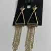 INC International Concepts Gold Triangle Dangle Earrings w/ Chain Fringe