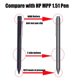 MS403 Pen for HP MPP 1.51 Pen Compatible with HP Envy X360 13.3"/15.6",Spectre X360 13.5"/16" Spectre Foldable 17",Pavilion X360 2-in-1 14"/15" Stylus Pen,2048 Level Pressure