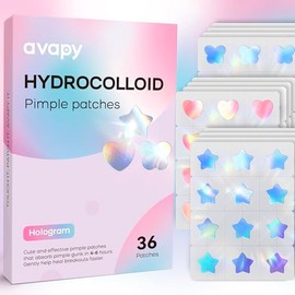 Pimple Patches Blue Pink Star Heart Butterfly 12MM 36PCS Hologram