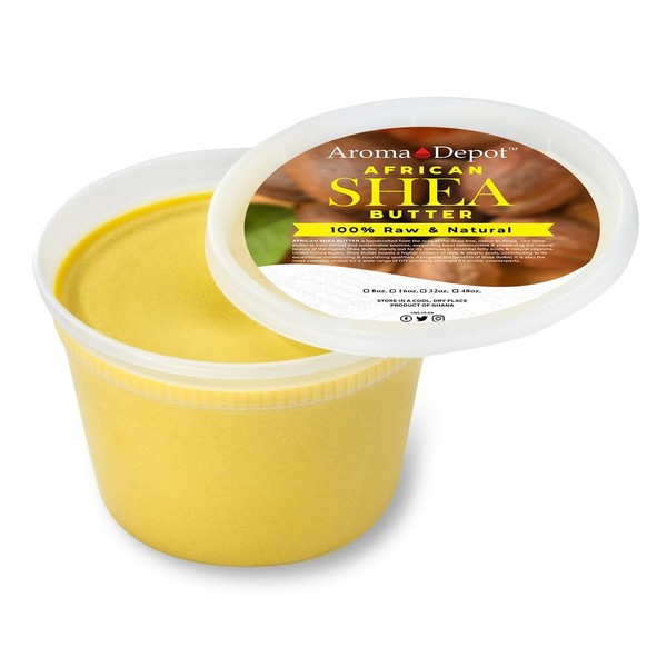 Raw African Shea Butter 16 oz Yellow Grade A 100% Pure Natural Unrefined Fresh Moisturizing, Ideal for Dry and Cracked Skin. Can be use in Body, Hair and Face.