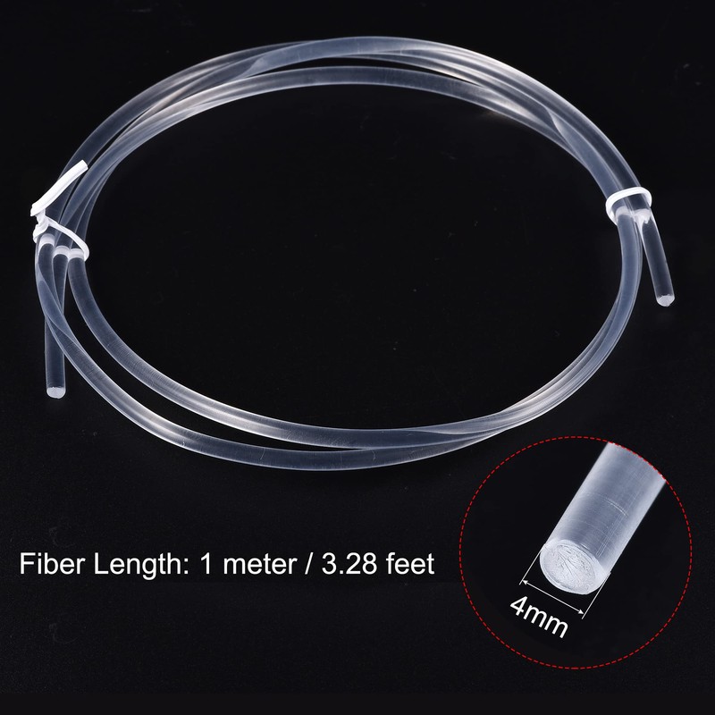 sourcing map PMMA Side Glow Fibre Optic Cable 4 mm