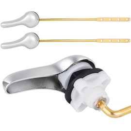 iFealClear 2-Pack Toilet Handle Kit, Universal Front-Mount Flush Lever Replacement, Solid Brass Trip Lever (Chrome)