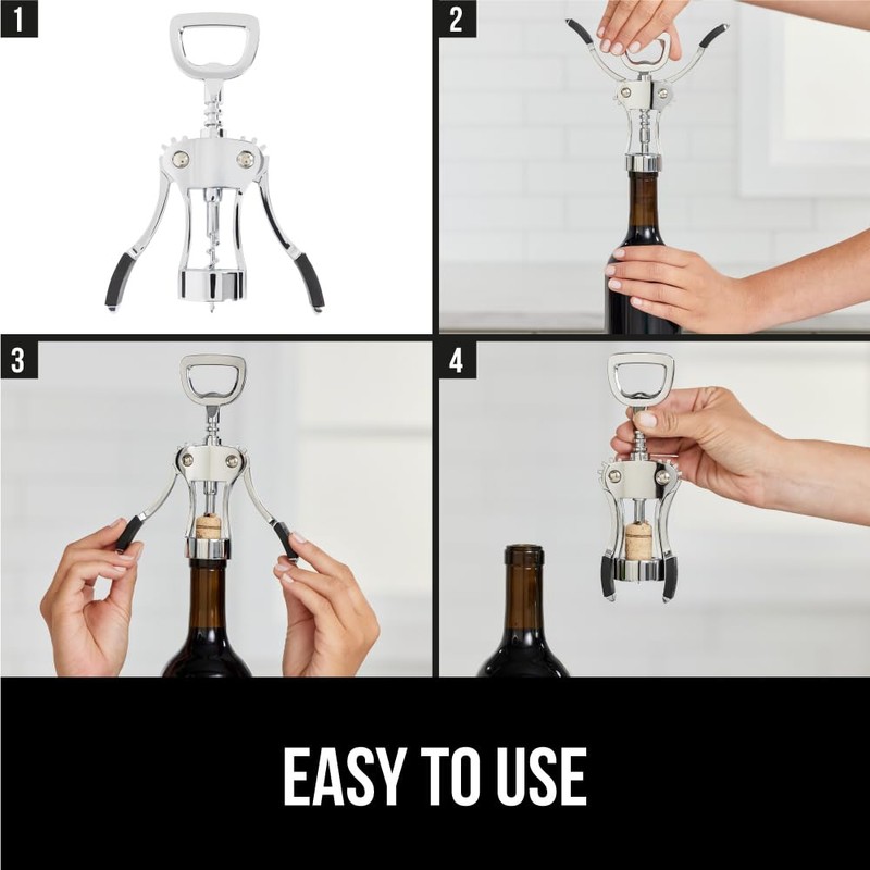GORILLA GRIP BPA-Free Premium Wine Opener, Heavy Duty Zinc Alloy