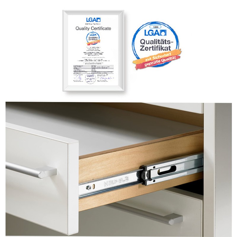 Hafele Stainless Steel Side Mount Drawer Runners, 35kg Load Capacity,