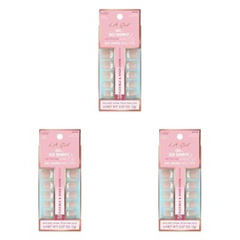 L.A. Girl Oh So Shiny Nail Tips, Modern French Tip GNT155 (Pack of 3)