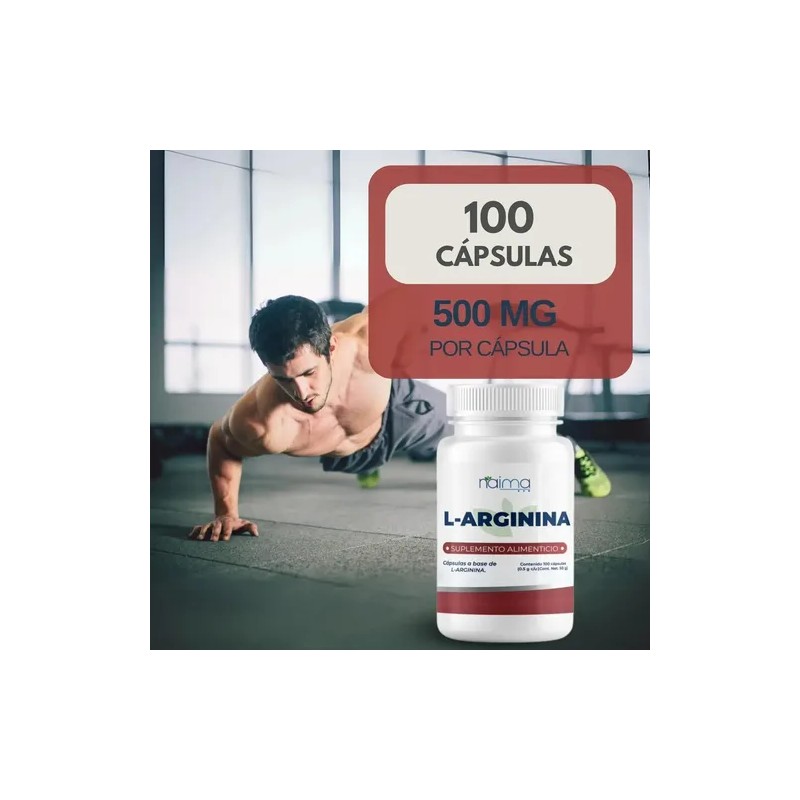 Arginina 500mg 100 Cápsulas Por Frasco