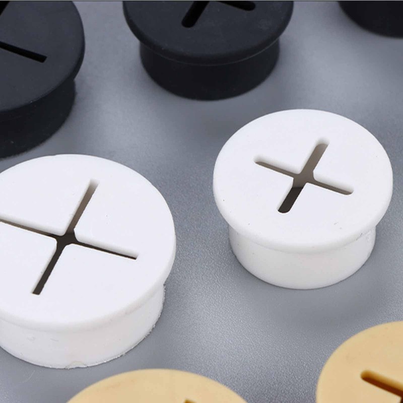 6Pcs 20mm Rubber Cable Grommets for Wire Hole Cover, Desk