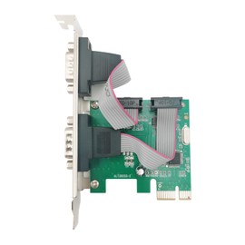 Sienoc PCI Express PCI-E Dual RS-232 Serial Port PCI-E 2 port serial controller DSUB9 DB9 RS232 COM Card Adapter PCI-E PCI Express Card Adapter Converter